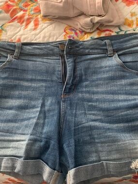 Time and Tru Women's Boyfriend Denim Shorts - Blue Wash